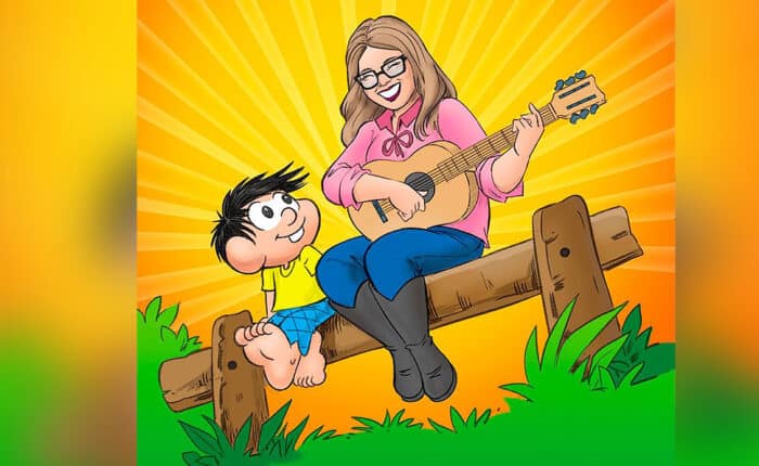 Ilustração de Mauricio de Souza homenageando Marilia Mendonça